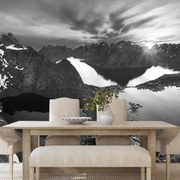 Carta da parati – Panorama montano in bianco e nero