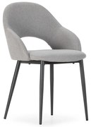 Sedie da pranzo in set grigio chiaro in imbottito 2 pz Lia – Marckeric