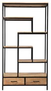 Libreria industriale in acacia e metallo nero L90 cm JASPE