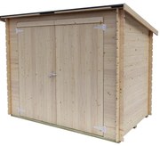 Box per biciclette in legno addossato 218 x 130 cm in abete grezzo