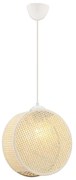 Lampadario a sospensione con cavo DRUM 1xE27/60W/230V colore crema