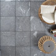 Lastra di cemento Grigioni Rectif in gres naturale grigio L 60 x L 60 cm, spessore 30 mm, 22 pezzi