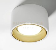 Nasso lampada da soffitto 1 luce tonda in gesso e alluminio ottone