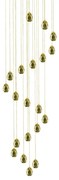 Lampadario A Sospensione Contemporaneo Golden Egg Oro Vetro Pulegoso Led 96W