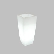 Vaso Illuminabile Quadrato 33x33xH70cm E27 Colore Bianco
