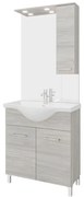 Mobile sottolavabo e lavabo con sifone Symoa legno grigio in truciolare L 75 x H 81.5 x P 50.5 cm 1 vasca, 2 ante