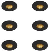Set di 6 faretti da incasso moderni neri IP54 per bagno - Shed Honey