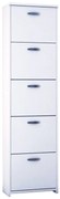 Scarpiera Salvaspazio 5 ante doppia profondità L 50 x H 182 x P 25 cm 20 paia, bianco