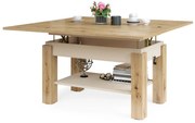 BRAWO Rovere Artisan/Beige (Champagne) - TAVOLINO TRASFORMABILE SALVASPAZIO ALLUNGABILE E ALZABILE TAVOLO