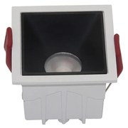 Faretto Incasso Moderno Alfa Led Alluminio Bianco Diffusore Nero Dimm.