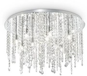 Plafoniera Classica Royal Metallo-Cristallo Cromo 12 Luci G9 3W 3000K Luce Calda