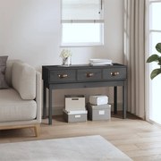 Tavolo consolle grigio 114x40x75 cm in legno massello di pino