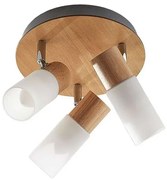 Christoph 3 Round Plafoniera Wood/White - Lindby