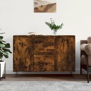 Credenza rovere fumo 104x35x70 cm in legno multistrato