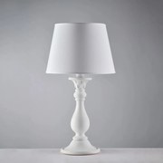 Lampada da tavolo Shabby Chic Lucca Legno Bianco 1 luce E27