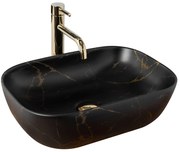 Lavabo da appoggio Rea Belinda Black Marble Mat