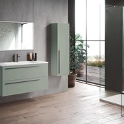 Mobile sottolavabo e lavabo Mia muschio L 100 x H 55 x P 45 cm 1 vasca 2 cassetti