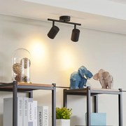 Lindby Jorell faretto soffitto sottile nero 2 luci