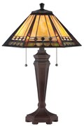 Lampada Da Scrivania Tiffany Arden Metallo Patina Di Bronzo 2 Luci E27