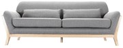 Divano scandinavo 3 posti grigio piedi legno YOKO