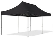 TOOLPORT 3x6 m gazebo pieghevole PVC ignifugo, PREMIUM acciaio, nero - (600120)