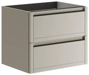 Mobile da bagno sotto lavabo Tratto beige opaco L 59.5 x H 50 x P 45.5 cm 2 cassetti, lavabo non incluso