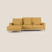 Tommy Divano angolare con relax e schienali traslanti in microfibra smacchiabile T11 giallo