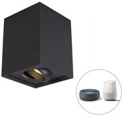 Faretto intelligente nero orientabile con WiFi GU10 - Quadro Up