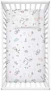 Set di lenzuolo e federa per bambini bianco in cotone renforcé per culla 100x150 cm Flowers – Mijolnir