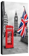 Stampa su tela Red cabin & uk flag, multicolore 140 x 70 cm