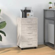 Cassettiera Con Ruote Grigio Cemento İn Legno Multistrato /