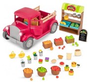 Li'l Woodzeez - Set giocattolo camion dei contadini con stand gastronomico 3xAAA