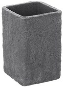 Portaspazzolino Moderno In Resina Colore Grigio Effetto Pietra Da Appoggio