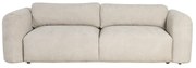 Divano letto con contenitore 4 posti in tessuto effetto velluto cinigliato beige CRUSH