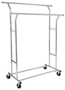 Appendiabiti a piantana mobile LINEA, argento