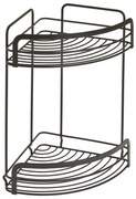 Mensola angolare nera a due livelli per il bagno Origin Lava - Metaltex