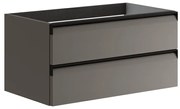 Mobile da bagno sospeso sotto lavabo L 79.5 x H 40 x P 45.5 cm grigio laccato opaco, 2 cassetti VISOBATH Fusion