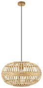 Lampadario Rustico Amsfield 1 Luce Metallo Marrone E Legno