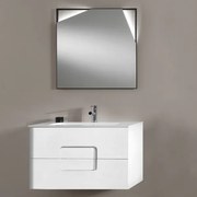 Mobile da bagno sospeso ARCO 80 cm Larice Bianco con specchio LED