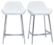 Sgabelli da bar design bianco e base metallo (lotto di 2) RINGER