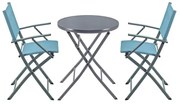 Set tavolo e sedie Emys NATERIAL in acciaio blu per 2 persone