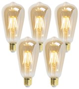 Set di 5 lampadine LED dimmerabili E27 ST64 Goldline 5W 380lm 2200K