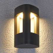 Applique da esterni a LED Pirron Lucande, Nero, Alluminio, Moderno, Applique LED da esterni