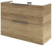 Mobile da bagno sospeso sotto lavabo L 90 x H 64 x P 35 cm rovere lucido, 2 cassetti SENSEA Neo Frame