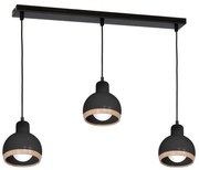 Lampadario su filo OVAL 3xE27/60W/230V nero