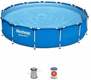 Piscina Fuori Terra con Telaio 396x84 cm con Telaio e Pompa Filtrante
