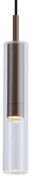 Faretto moderno bronzo scuro con vetro trasparente per sistema a binario monofase - Slimline Loyce