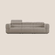 Giotto Divano modulare a 3 sedute con opzione relax elettrico in microfibra effetto velluto impermeabile T09 tortora