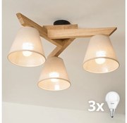 Brilagi - LED Lampadario a plafone ANTHONY 3xE14/40W/230V quercia/beige