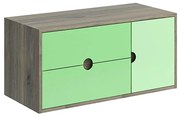 Mobile da bagno sotto lavabo VISOBATH Kompas verde L 100 x H 48 x P 22 cm 2 cassetti 1 anta, lavabo non incluso